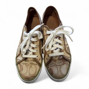 😻 3/$30 Coach Size 7 Women's Sneakers In Shades Of Brown